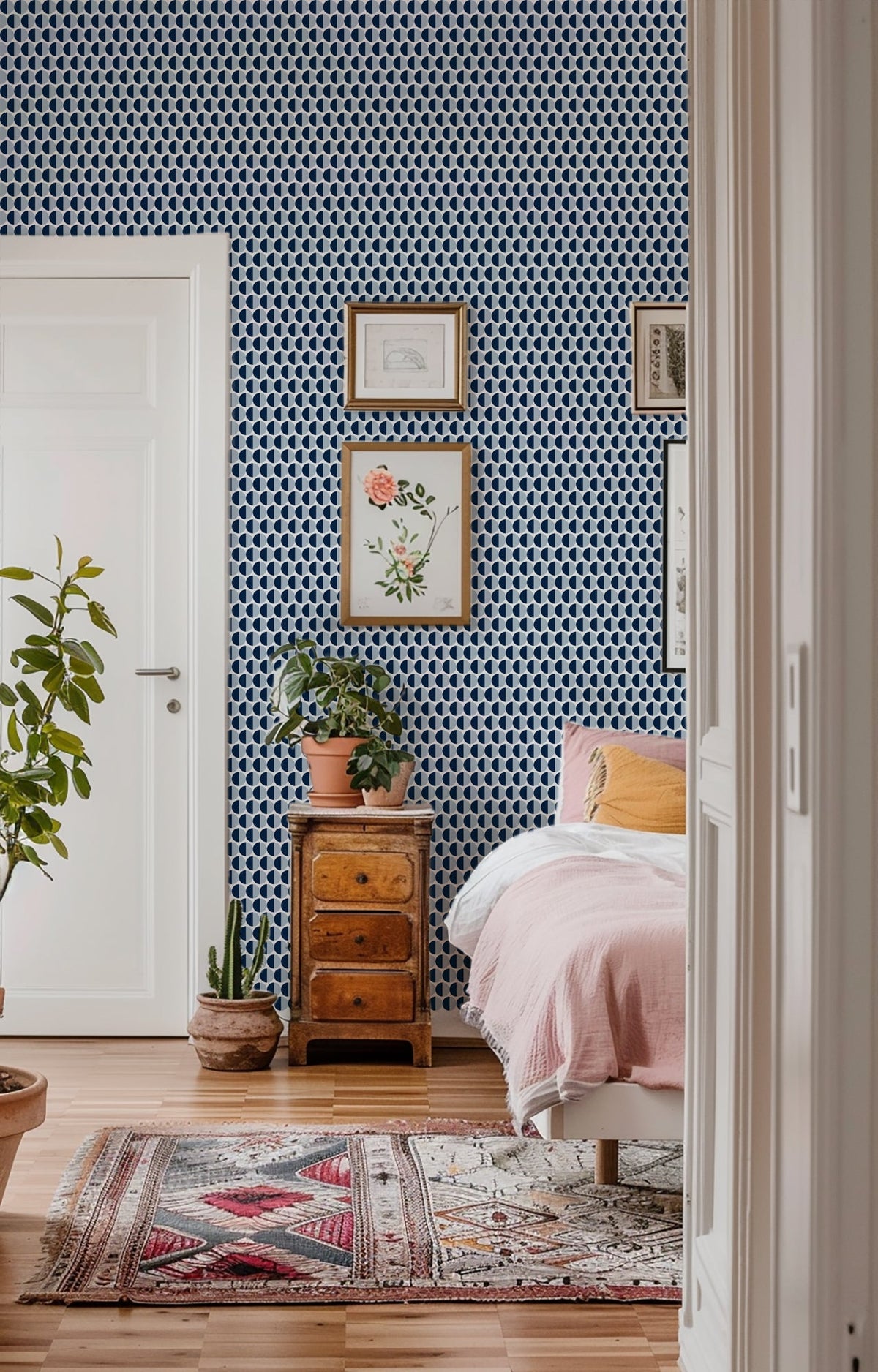Split Second — Mid Century Half Circle Dot Geometric Wallpaper