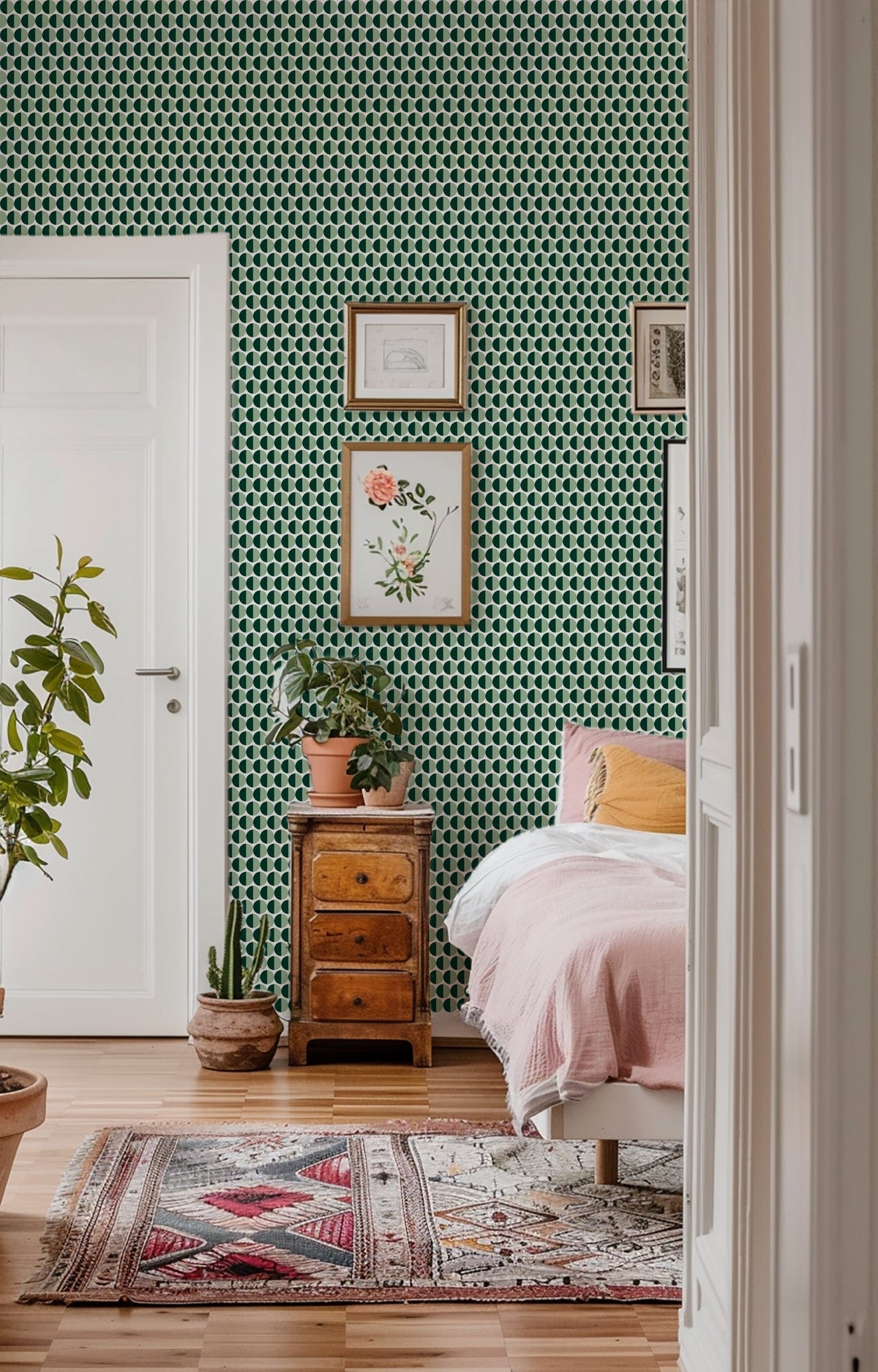 Split Second — Mid Century Half Circle Dot Geometric Wallpaper