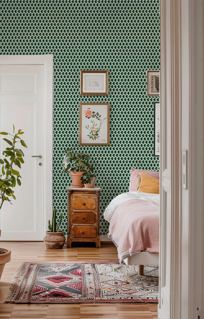 Split Second — Mid Century Half Circle Dot Geometric Wallpaper
