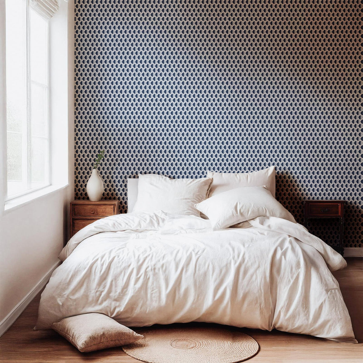 Split Second — Mid Century Half Circle Dot Geometric Wallpaper