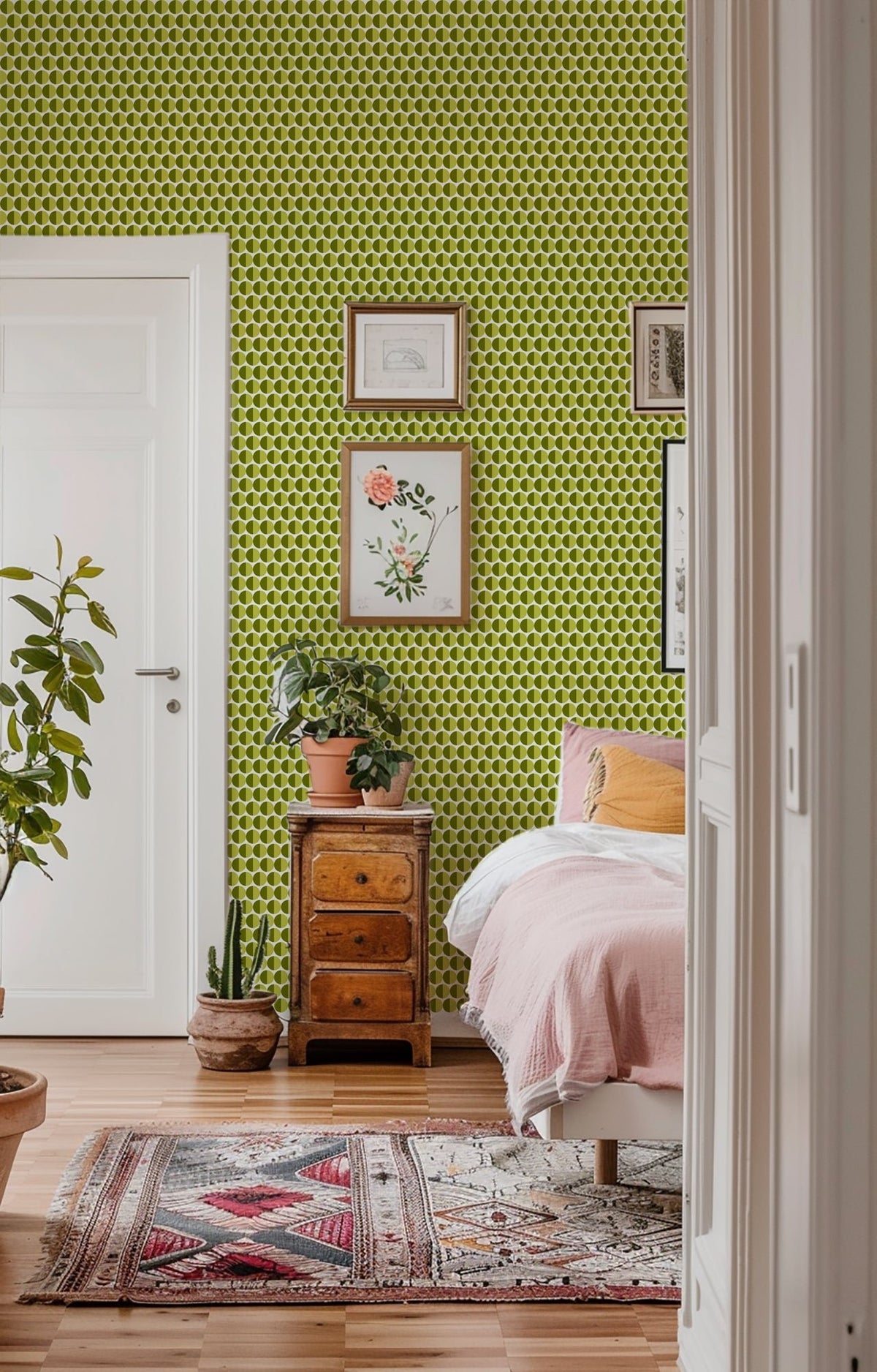 Split Second — Mid Century Half Circle Dot Geometric Wallpaper