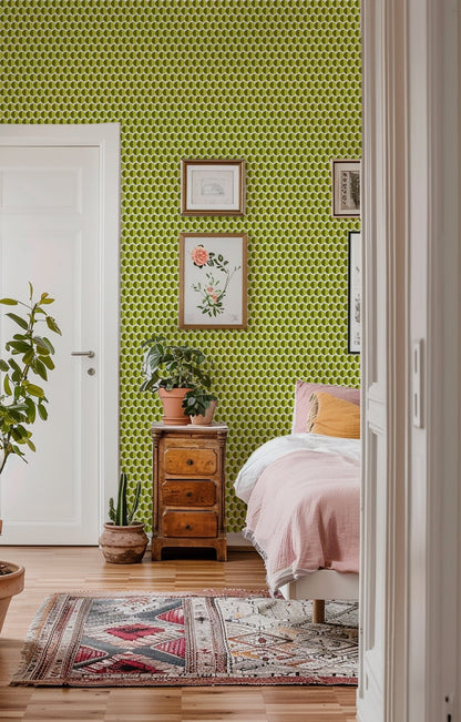 Split Second — Mid Century Half Circle Dot Geometric Wallpaper