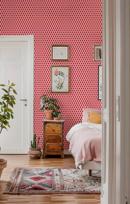 Split Second — Mid Century Half Circle Dot Geometric Wallpaper