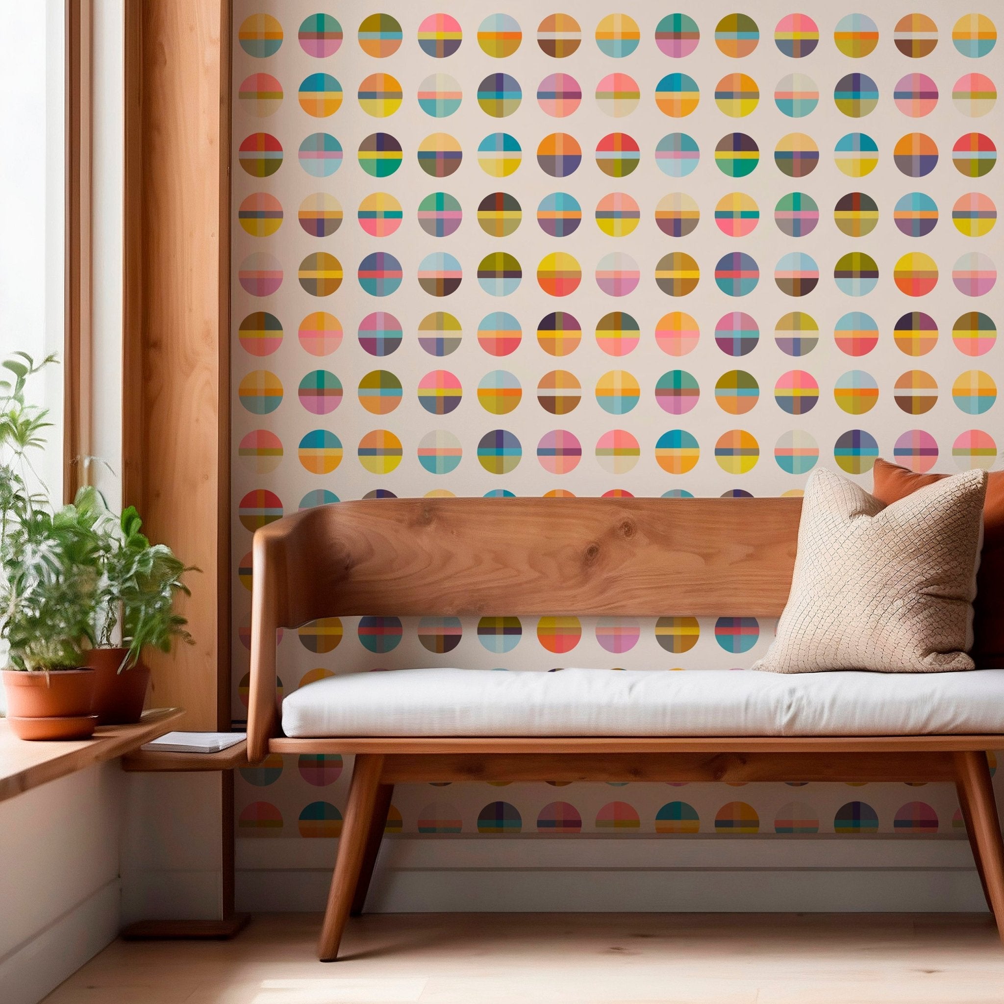 Retro Style Madras Plaid Wallpaper Boho Chic and Colorful